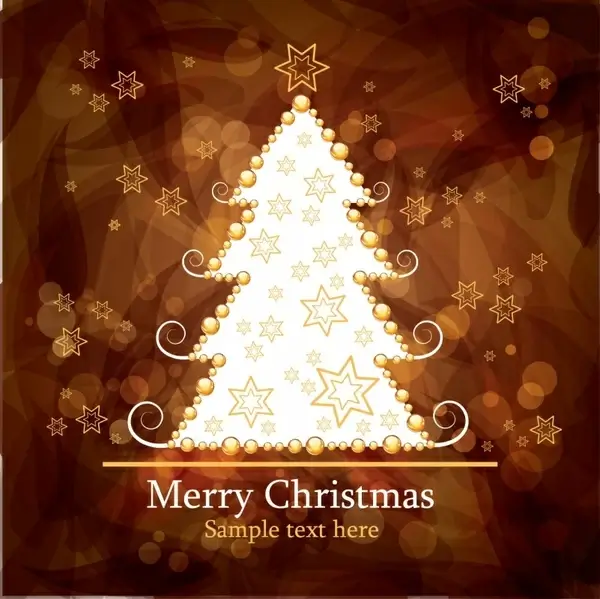 christmas banner template bokeh sparkling fir tree decor