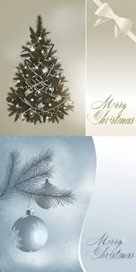 christmas backgrounds elegant fir tree bow icons decor