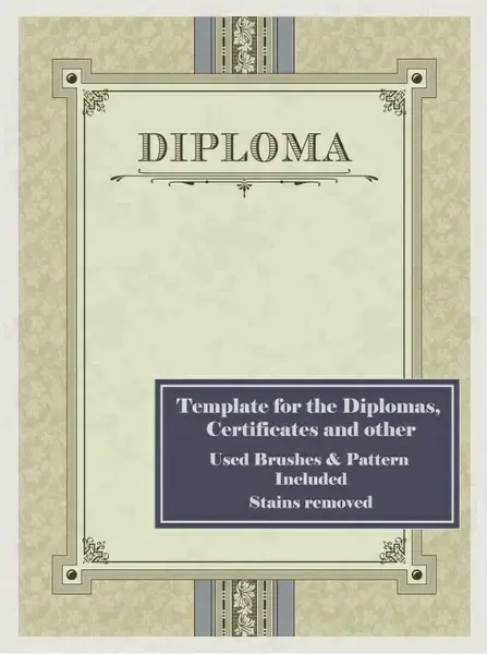 diploma template elegant symmetric decor classical design