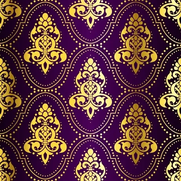 traditional pattern template golden violet elegant symmetric repeating