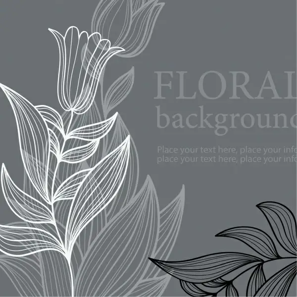 floral background black white classical sketch