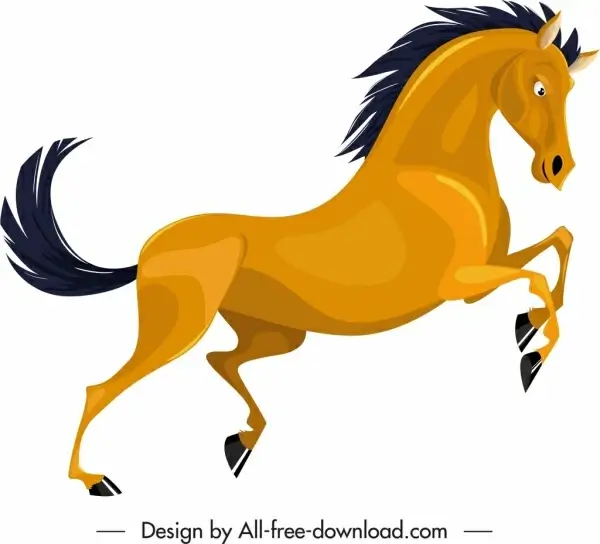 graminivore species icon horse sketch colored cartoon character