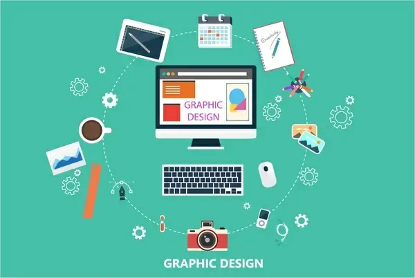 graphic design concepts with circle infographic illustration