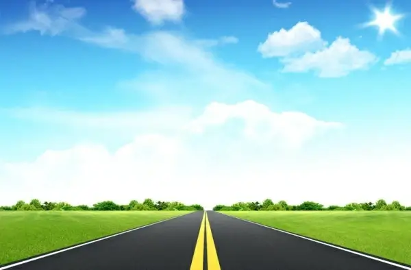 grass sky road psd