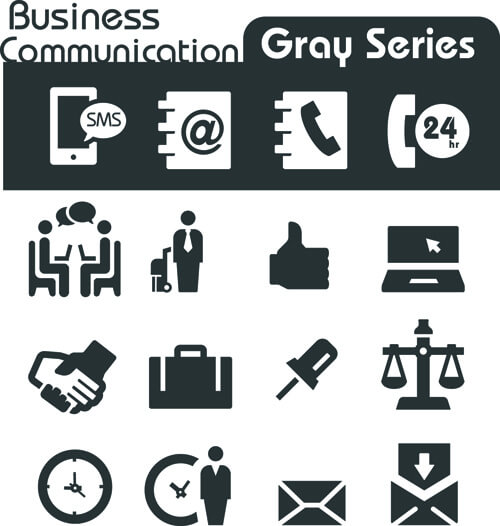 gray series social icons vector set