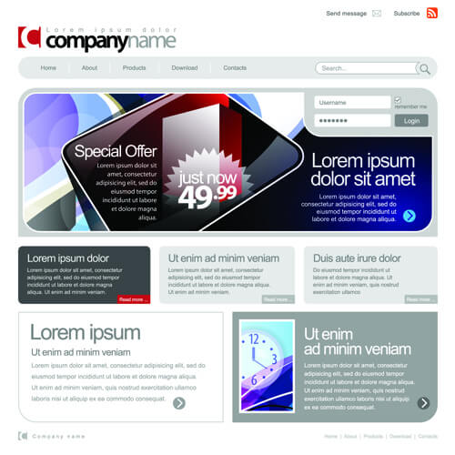 gray vector website templates design elements