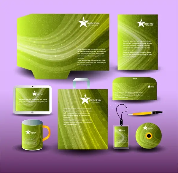 green abstract corporate identity template