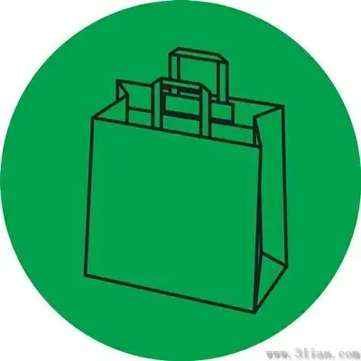 green background green bag icon vector