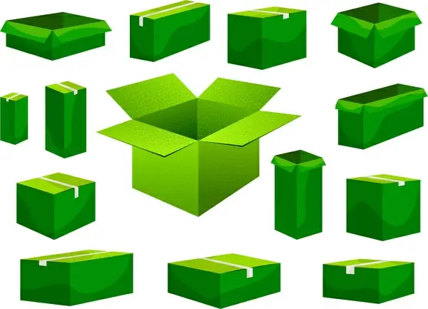 green carton box collection
