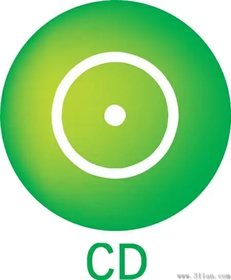 green cd icon vector