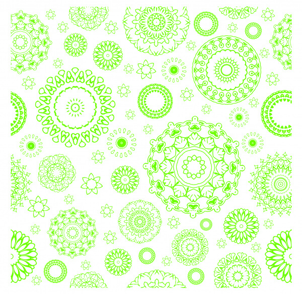 green circle flower pattern