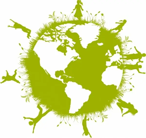 green earth concept joyful human on sphere design
