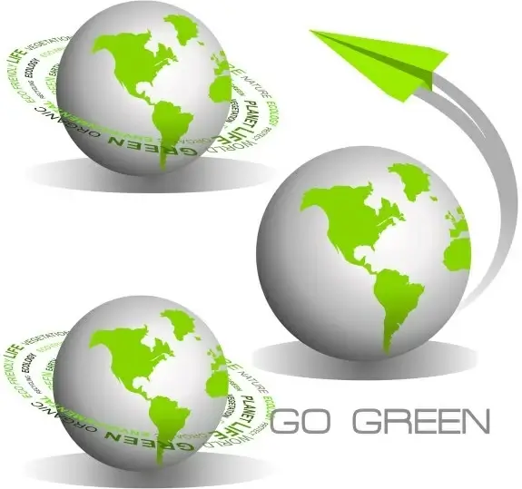 green earth icon vector