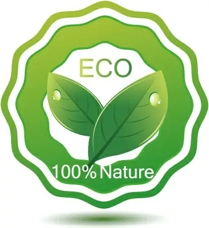 Green eco friendly badge