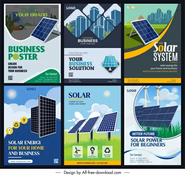 green energy advertising banners environmental elements sketch