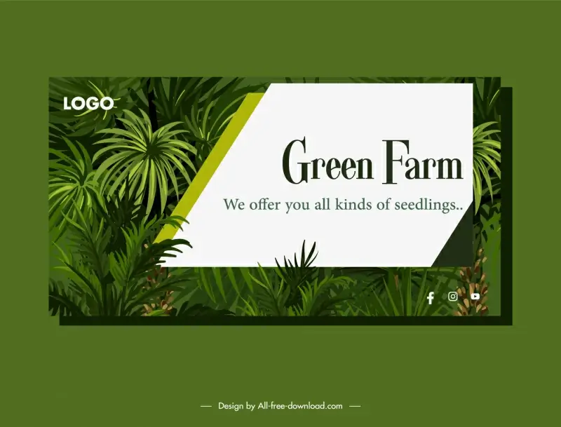   green farm advertising poster elegant leaves jungle 