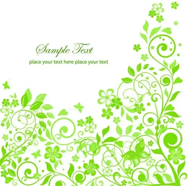 green floral design vector illustration