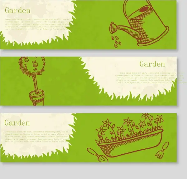 green garden banner vector