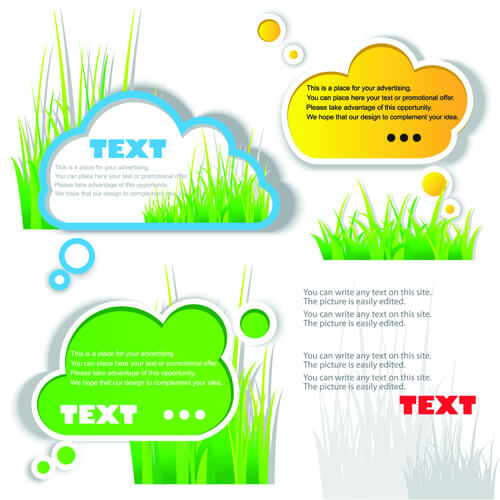 green grass with cloud for text vector