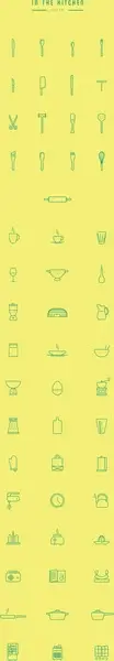 green kitchen cutlery line icon vector
