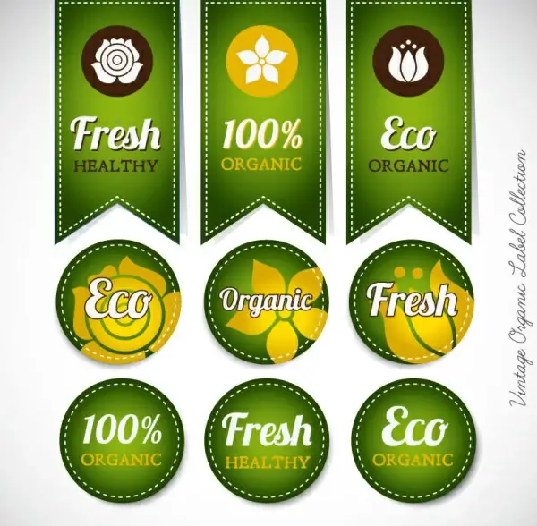 green labels design vector