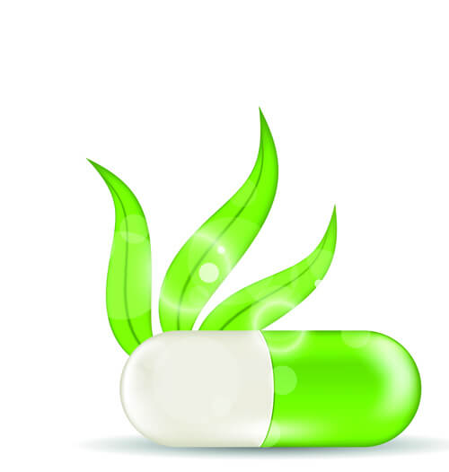 green medical capsule design vector