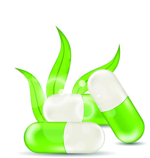 green medical capsule design vector
