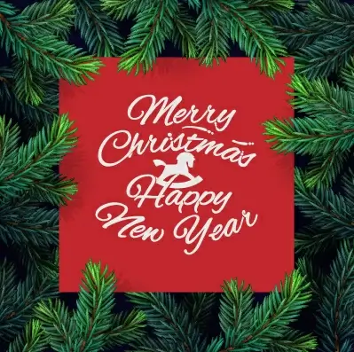 green needles frame xmas background graphics