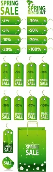 green spring tag sale tag vector