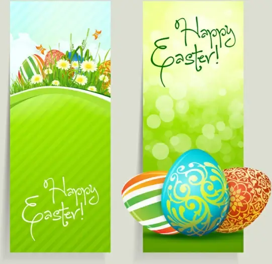 green style easter design elements vector