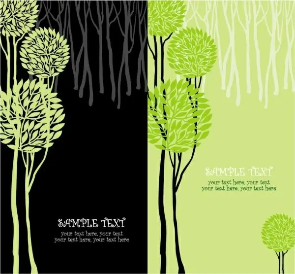 green tree illustration series 01 vector