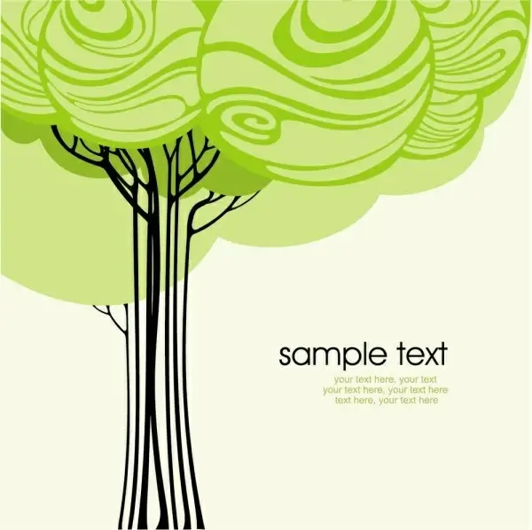 green tree illustration series 02 vector