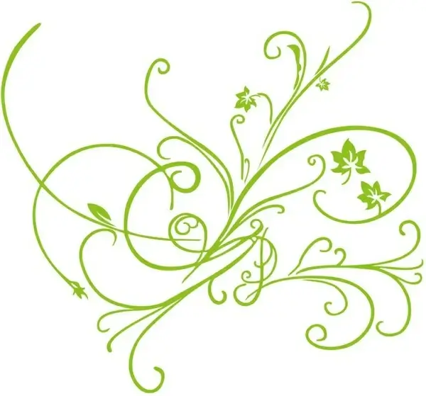 green vector floral ornament