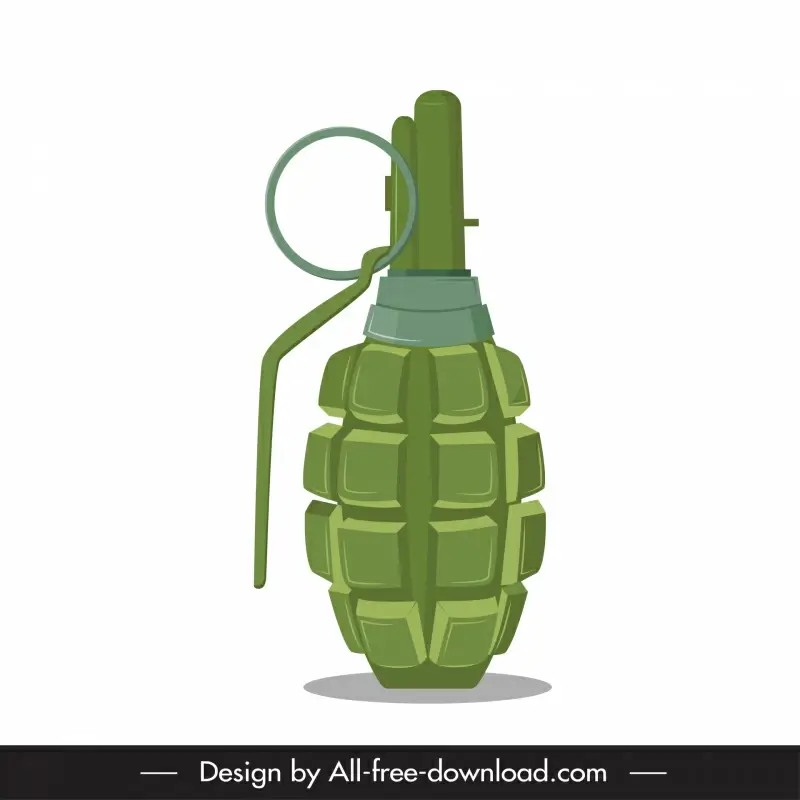 grenade icon modern 3d shape sketch