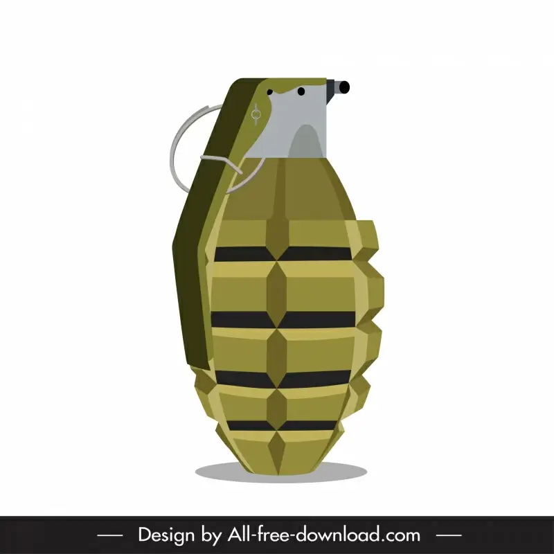 grenade icon modern 3d sketch