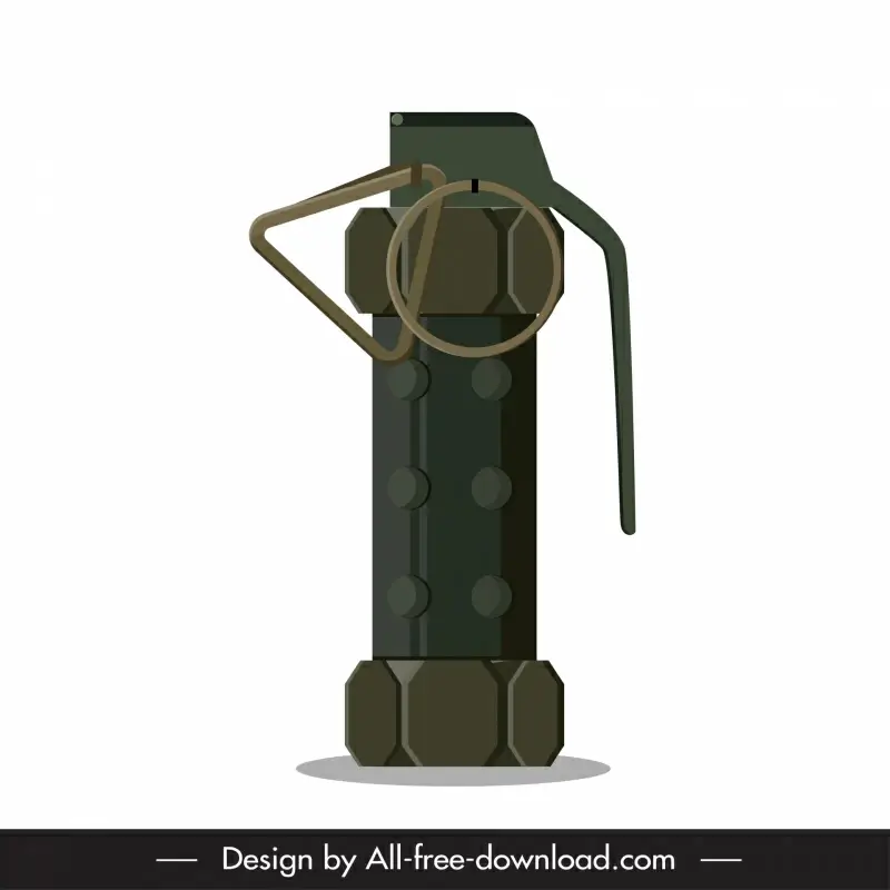 grenade icon  modern dark 3d vertical shape sketch