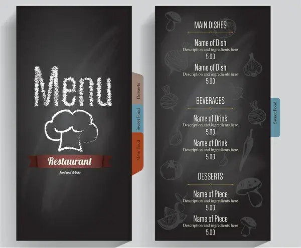 grey background restaurant menu
