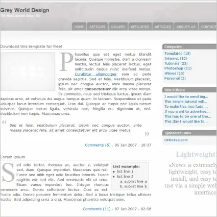 Grey World Design Template
