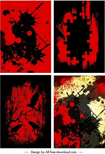 grunge background templates dark color blend horror design