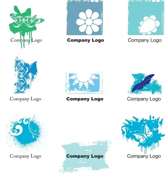 grunge logos vector