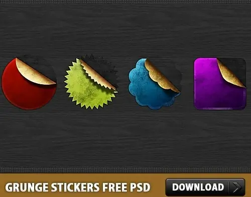 Grunge Stickers Free PSD