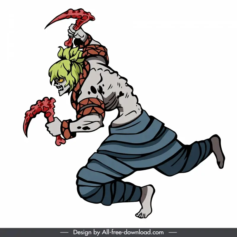 gyutaro cartoon character icon dynamic horror sketch