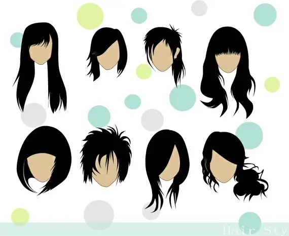 Hair Styles Vectors graphic art designs in editable .ai .eps .svg .cdr  format free and easy download unlimit id:32276