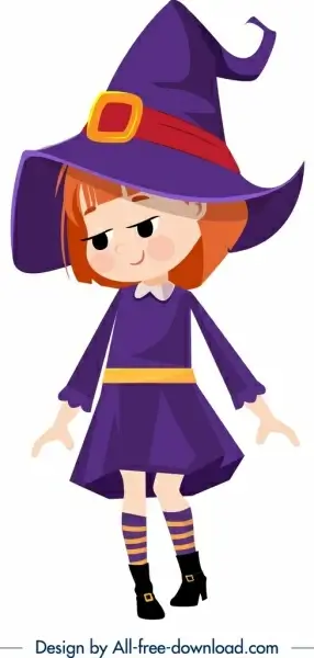 halloween girl icon cute cartoon character