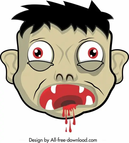 halloween mask template horrible bloody face icon