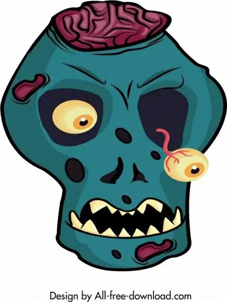 halloween mask template horrible skull icon cartoon character