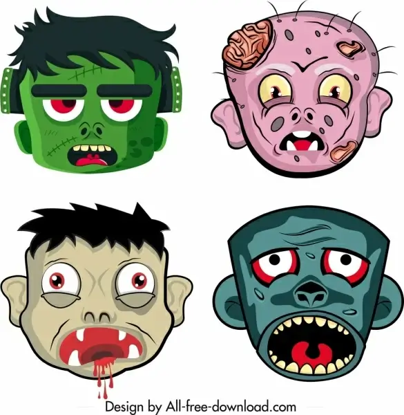 halloween masks templates scary cartoon characters