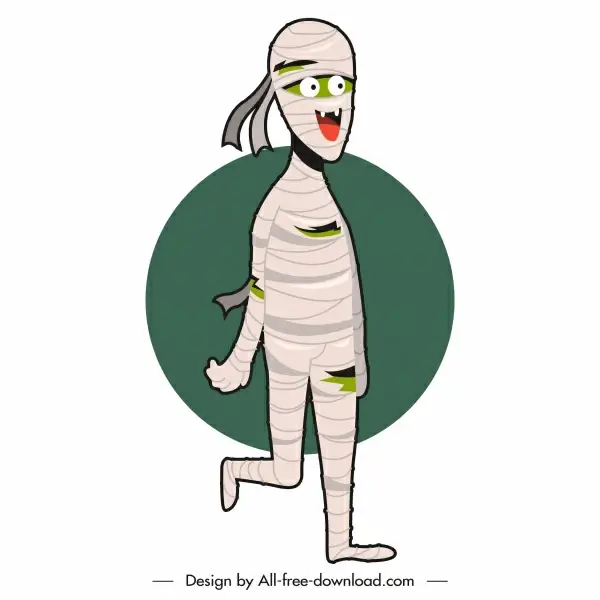 halloween mummy icon funny cartoon character sketch