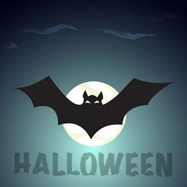 halloween night party bat