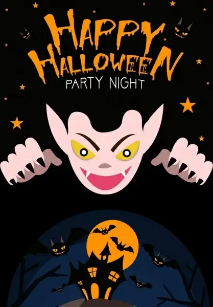 halloween party banner scary evil bats dark decoration 